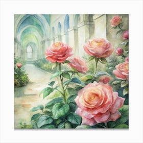 Roses In The Garden 3 Canvas Print