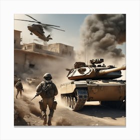 Soldier In A Tank Canvas Print