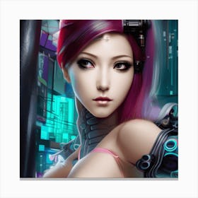 Cyber Girl Canvas Print