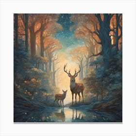 Deer and Fawn Canvas Print