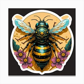 Bee Sticker Canvas Print