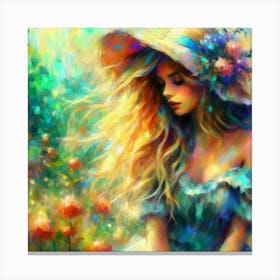 Girl In A Hat Canvas Print