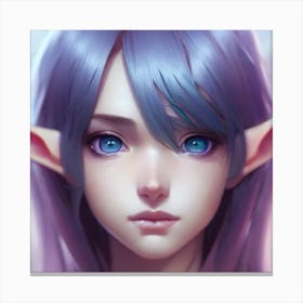 Elf Girl Hyper-Realistic Anime Portraits 5 Canvas Print