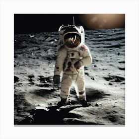 Astronaut On The Moon 2 Canvas Print