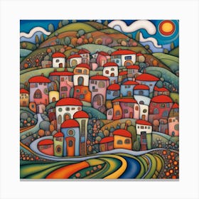 Village In The Mountains 3 Canvas Print