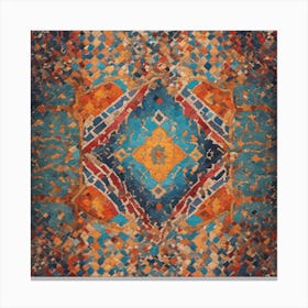 Blue & Orange Moroccan Rug Canvas Print