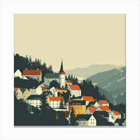 Village In The Mountains Canvas Print