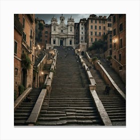 Dark And Moody Spanish Steps 1 Canvas Print