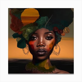 African Woman With Afro Canvas Print