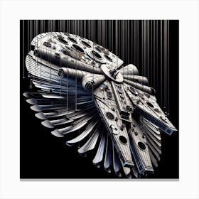 The Millennium Falcon Takes Flight: A Ballet of Metal and Starlight 2 Canvas Print