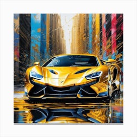 Golden Lamborghini 3 Canvas Print