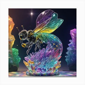 Bee With Crystals Canvas Print