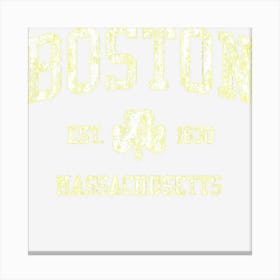 Boston Ma Vintage Shamrock Sports Canvas Print