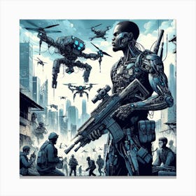 Futuristic Soldier Canvas Print