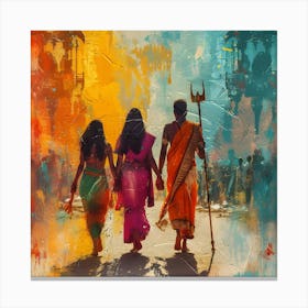 Hindu Women Walking Canvas Print