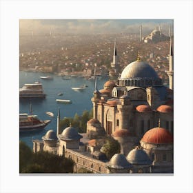 Istanbul Painting Canvas Print