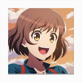Anime Girl With Brown Hair Canvas Print