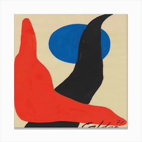 Red Boomerang, Blue Orb (1971) Canvas Print