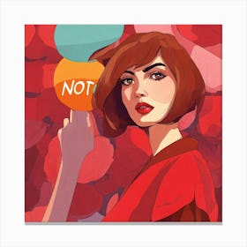 Woman With Red Brown Straight Short Hair Canvas Print