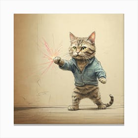 Cat With A Sparkler Canvas Print