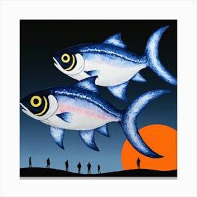 Two Fish Kites Canvas Print