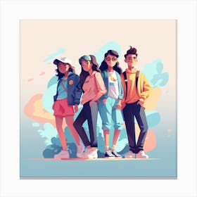 Group Of Friends 5 Canvas Print