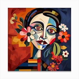 Woman With Flowers 7 Canvas Print