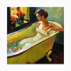 Woman In A Bath 5 Canvas Print
