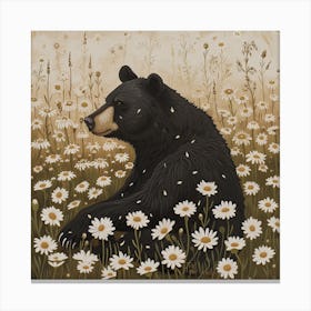 Black Bear Fairycore Painting 4 Canvas Print