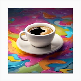 Coffee Cup On A Colorful Background Canvas Print