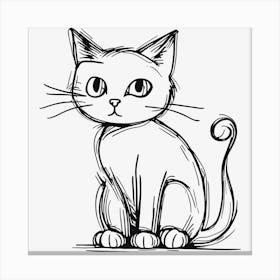 Cat Drawing, 1 Canvas Print