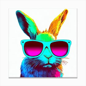Groovy Rabbit In Sunglasses Canvas Print