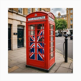 Signals from the Past: London's Red Telephone Booth Canvas Print