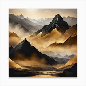 Abstract Golden Mountain (3) Canvas Print