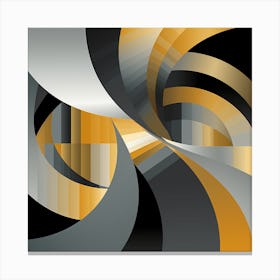 Abstract black and gold 2 Canvas Print