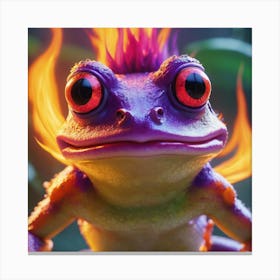 Frog With Fire 1 Canvas Print