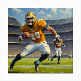 High Stakes Play Football Star in Motion Canvas Print