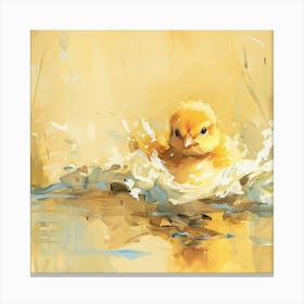 Chick In The Water Canvas Print