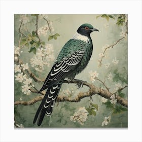 Ohara Koson Inspired Bird Painting Cuckoo 3 Square Canvas Print