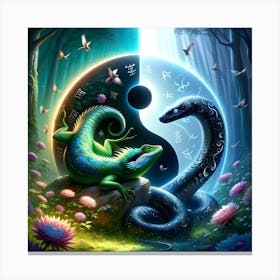 Yin And Yang Snake Canvas Print