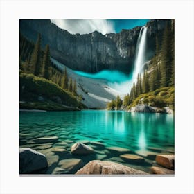 Waterfall In The Mountains 43 Canvas Print