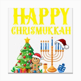 Happy Christmukkah Christmas Hanukkah Pajamas Chanukah Canvas Print