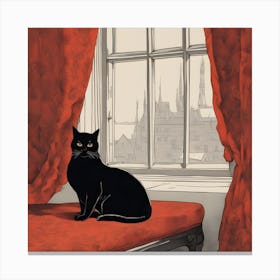 Cat In The Window 1 Canvas Print