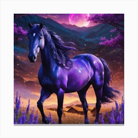 Horse In The Moonlight Canvas Print