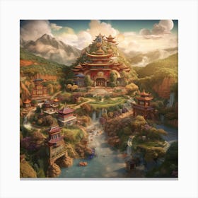 Chinese Village Canvas Print