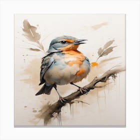 Bird On A Branch Canvas Print