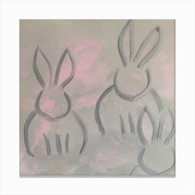 Rabbits 2, Abstract, Oils Canvas Print