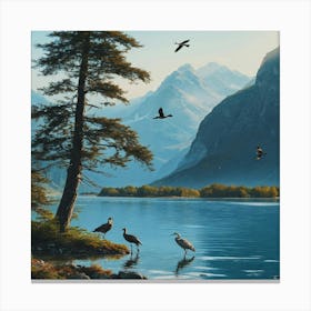 Birds In The Mountains Canvas Print