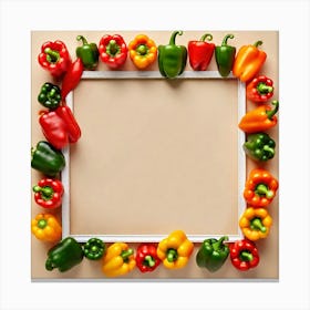 Colorful Peppers In A Frame 13 Canvas Print