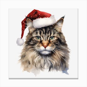 Santa Claus Cat 6 Canvas Print